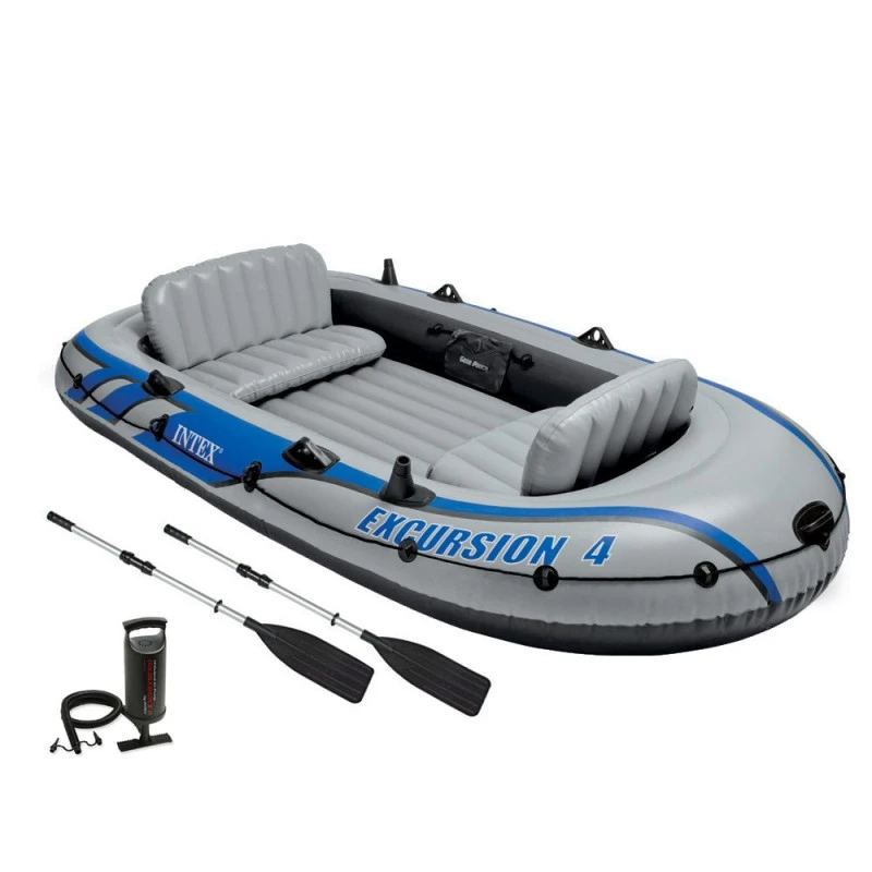 BATEAU GONFLABLE INTEX EXCURSION 4 + 2 AVIRONS + GONFLEUR – Image 3