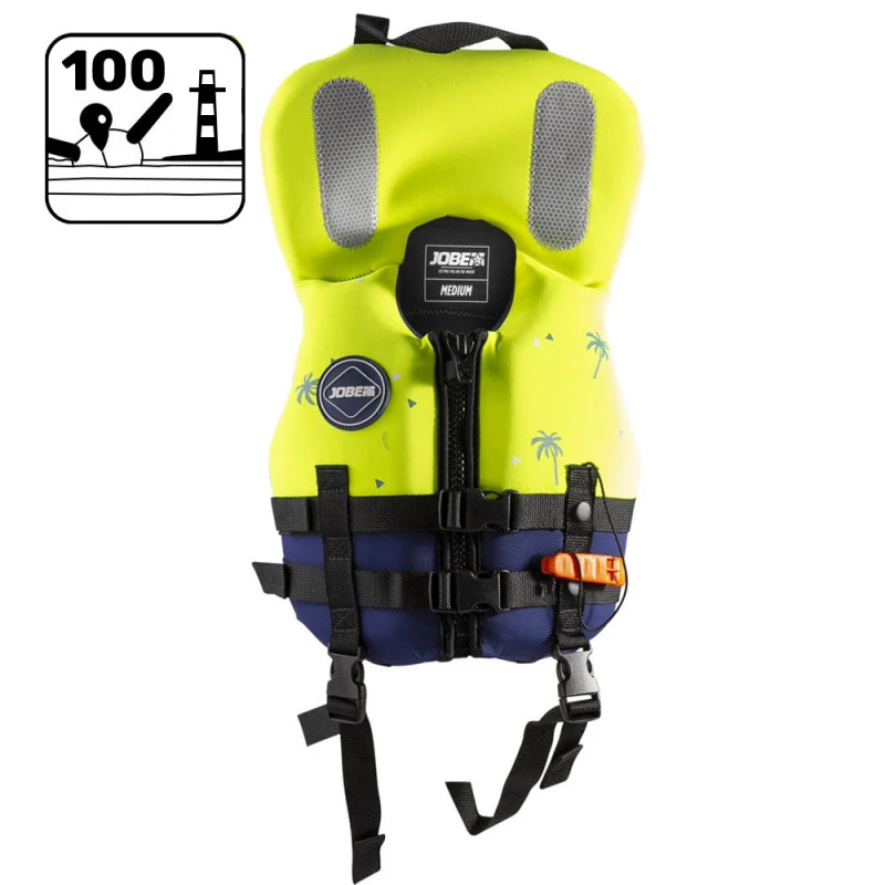 GILET DE SAUVETAGE NEOPRENE JOBE JAUNE SAFETY ENFANT – Image 2