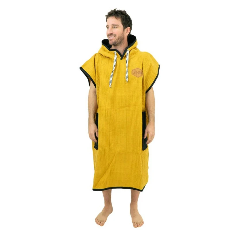 All-In PONCHO ALL IN LIGHT WAFFLE JAUNE/NOIR – Image 2