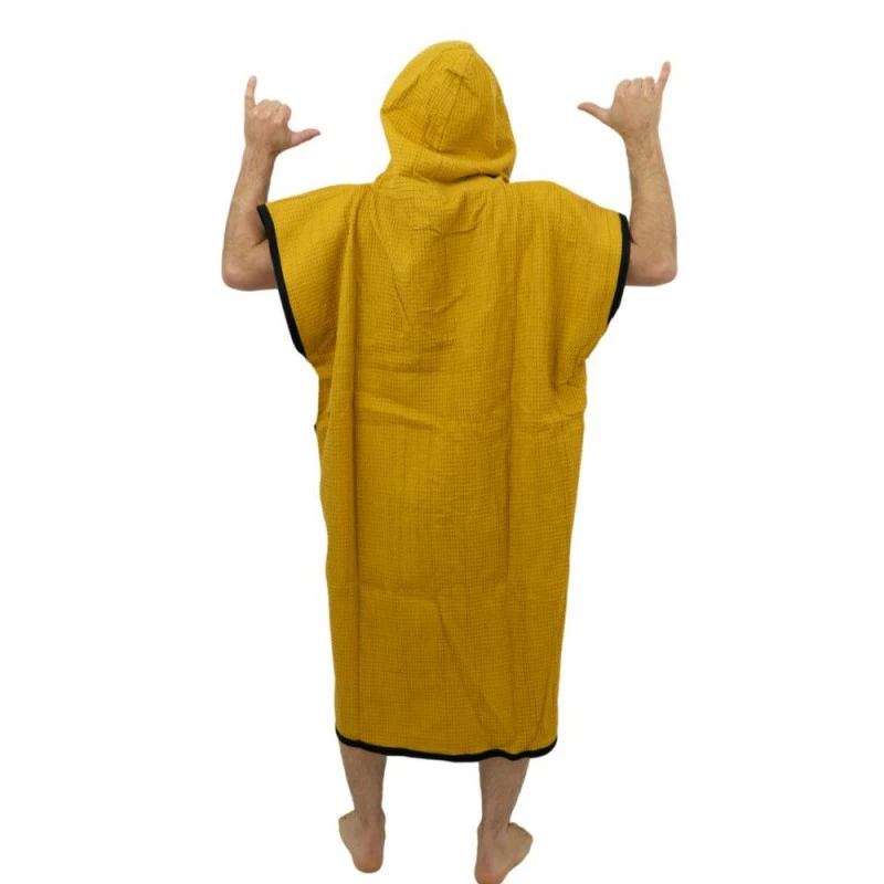 All-In PONCHO ALL IN LIGHT WAFFLE JAUNE/NOIR – Image 3